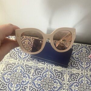 Fendi Cream Cat-Eye Sunglasses, EUC